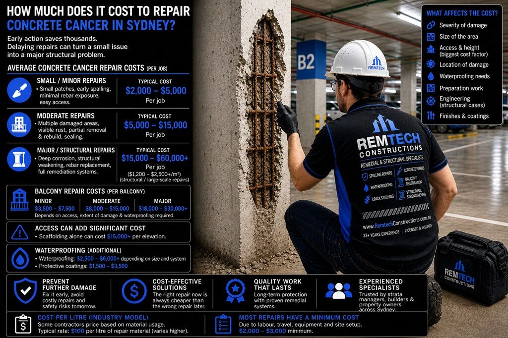 How Much Does It Cost To Repair Concrete Cancer In Sydney