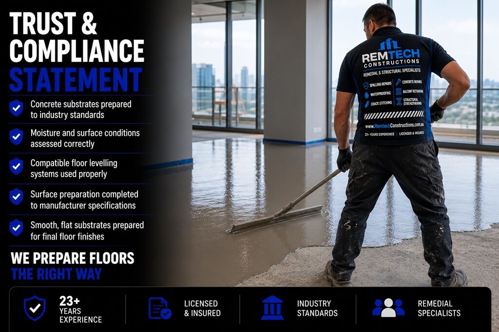 Floor Levelling Services Sydney 9 Trust And Compliance Statement - Remtech Constructions
