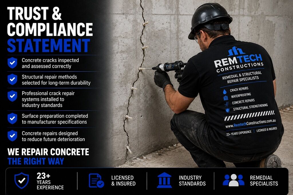 Concrete Crack Repairs Sydney 10 Trust & Compliance Statement - Concrete Crack Repairs - Remtech Constructions