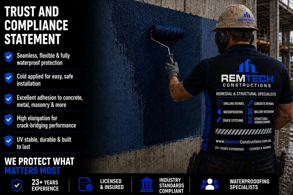 Concrete Grinding Sydney 24 Waterproofing Membrane Installation Service In Sydney - Trust And Compliance Statement - Remtech Constructions